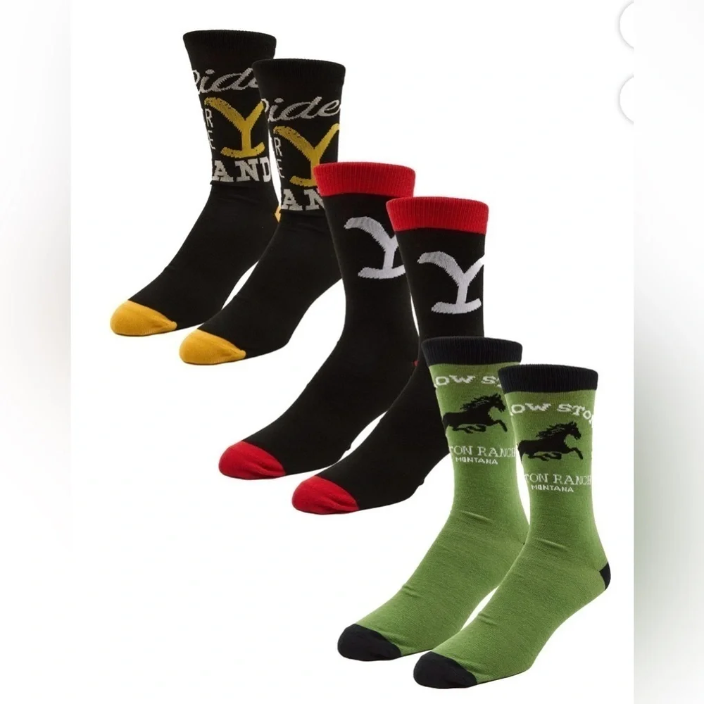 Yellowstone Men's 3pk Crew Socks